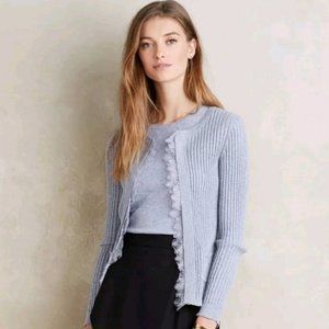 Anthropologie Light Blue Lace Cardigan Sz Sm
